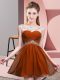 Sweet Rust Red Sleeveless Mini Length Beading Backless Prom Party Dress