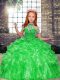 High-neck Neckline Beading Pageant Gowns For Girls Sleeveless Lace Up