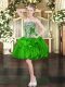 Mini Length Lace Up Prom Dress Green for Prom and Party with Beading and Ruffles