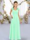 Hand Made Flower Quinceanera Court Dresses Apple Green Lace Up Sleeveless Floor Length