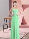Fantastic Floor Length Zipper Party Dress for Toddlers Apple Green for Prom and Party with Beading