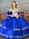 Sleeveless Lace Up Floor Length Beading and Embroidery Quince Ball Gowns