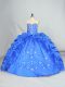 High Class Sweetheart Sleeveless Lace Up Quinceanera Dresses Blue Taffeta