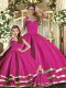 Dramatic Fuchsia Ball Gowns Ruffled Layers Quinceanera Gown Lace Up Tulle Sleeveless Floor Length
