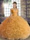 Super Sleeveless Beading Lace Up Quince Ball Gowns