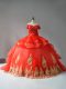 Sleeveless Court Train Lace Up Appliques and Hand Made Flower Sweet 16 Dress