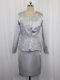 Most Popular Mini Length Grey Evening Dress Satin Sleeveless Lace and Appliques