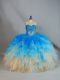 Clearance Sleeveless Lace Up Appliques and Ruffles Sweet 16 Quinceanera Dress
