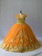 Sleeveless Court Train Appliques Lace Up Sweet 16 Quinceanera Dress