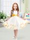Knee Length A-line Sleeveless White Toddler Flower Girl Dress Zipper
