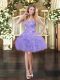 Popular Mini Length Ball Gowns Sleeveless Lavender Prom Dresses Lace Up