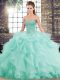 Brush Train Ball Gowns Ball Gown Prom Dress Apple Green Sweetheart Tulle Sleeveless Lace Up