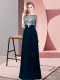 Simple Navy Blue Scoop Neckline Beading Teens Party Dress Sleeveless Backless
