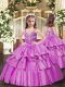 Lilac Sleeveless Beading Floor Length Kids Formal Wear