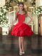 Red Ball Gowns Ruffles Prom Dresses Lace Up Tulle Sleeveless Mini Length Red Ball Gowns Ruffles Prom Dresses Lace Up Tulle Sleeveless Mini Length