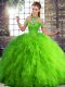 Discount Tulle Sleeveless Floor Length 15th Birthday Dress and Beading and Ruffles