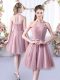 Exquisite Sleeveless Appliques and Belt Lace Up Dama Dress for Quinceanera