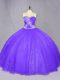 Purple Quinceanera Gown Sweet 16 and Quinceanera with Beading Sweetheart Sleeveless Lace Up