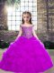 Elegant Purple Ball Gowns Off The Shoulder Sleeveless Beading and Ruffles Floor Length Lace Up Glitz Pageant Dress