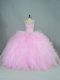 Sweet Ball Gowns Sleeveless Lilac 15 Quinceanera Dress Brush Train Lace Up
