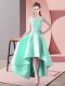 Edgy High Low A-line Sleeveless Apple Green Quinceanera Dama Dress Zipper
