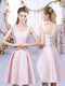 Satin Asymmetric Sleeveless Lace Up Bowknot Dama Dress for Quinceanera in Baby Pink
