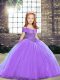 High End Sleeveless Brush Train Beading Lace Up Little Girl Pageant Dress