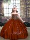 Rust Red Lace Up Little Girls Pageant Dress Wholesale Beading Sleeveless Floor Length