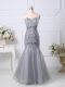 Sweetheart Sleeveless Tulle Prom Dress Beading and Ruching Zipper