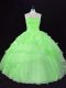 Colorful Organza Sleeveless Floor Length Sweet 16 Dresses and Beading and Ruffles