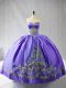 Sweetheart Sleeveless Lace Up Vestidos de Quinceanera Purple Satin
