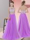 Latest Floor Length Two Pieces Sleeveless Lavender Quinceanera Dama Dress Zipper