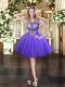 Fashion Lavender Scoop Zipper Beading Party Dress for Girls Sleeveless