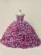 Inexpensive Off The Shoulder Sleeveless Court Train Lace Up 15th Birthday Dress Multi-color Organza