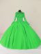 Graceful Floor Length Green Sweet 16 Dresses Tulle Long Sleeves Lace  Graceful Floor Length Green Sweet 16 Dresses Tulle Long Sleeves Lace