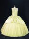 Luxury Yellow Green Sleeveless Beading Quinceanera Gowns