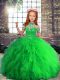 Beading and Ruffles Child Pageant Dress Lace Up Sleeveless Floor Length