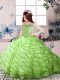 Trendy Sleeveless Court Train Beading and Ruffled Layers Lace Up Kids Formal Wear