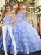 Exquisite Floor Length Lavender Vestidos de Quinceanera Sweetheart Sleeveless Lace Up