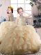 Sleeveless Beading and Ruffles Zipper Little Girls Pageant Dress Wholesale