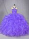 Beading Vestidos de Quinceanera Purple Zipper Sleeveless Floor Length
