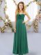 Floor Length Dark Green Dama Dress Sweetheart Sleeveless Lace Up