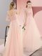 Tulle Sleeveless Floor Length and Beading and Lace and Appliques