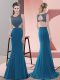 Charming Sleeveless Sweep Train Beading Backless Prom Dress