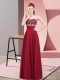 Colorful Chiffon Strapless Sleeveless Zipper Beading Prom Dress in Red