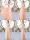 Elegant Peach Sleeveless Lace Floor Length Quinceanera Court Dresses