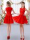 Lace Damas Dress Red Zipper Sleeveless Mini Length