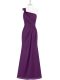 Fitting Floor Length Column/Sheath Sleeveless Eggplant Purple Homecoming Dress Side Zipper