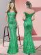 Admirable Off The Shoulder Sleeveless Sequined Prom Evening Gown Ruching Zipper