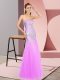Floor Length Lilac Custom Made Sweetheart Sleeveless Zipper